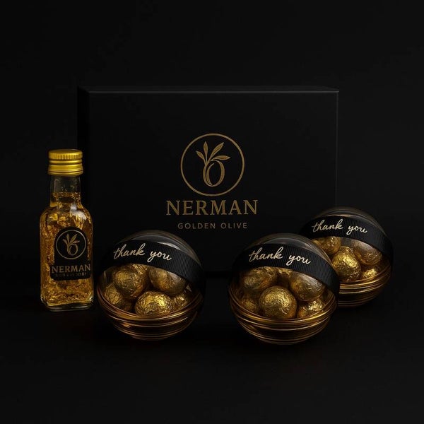 Olijf Gold 24K – Luxury Olive Oil & Golden Olives (XL Gift Pack)