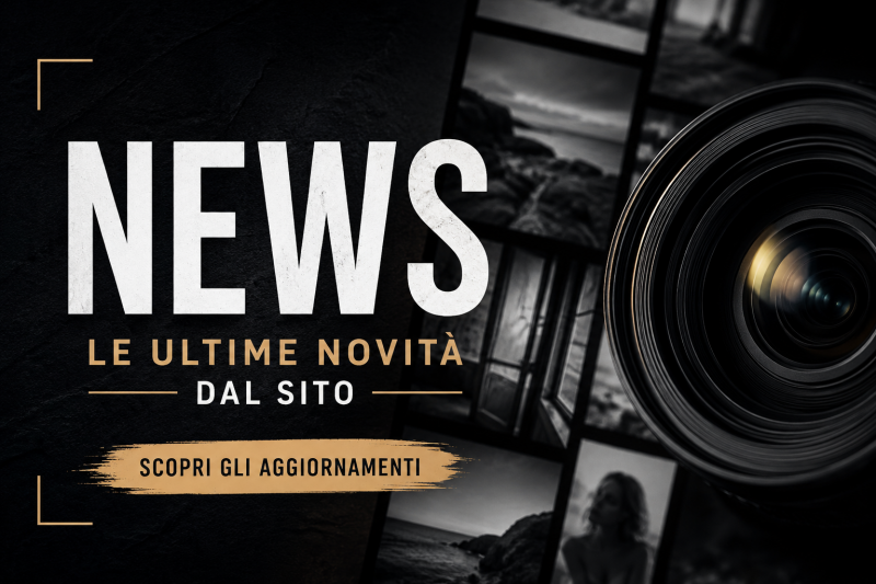 Banner News con macchina fotografica e immagini fotografiche per le ultime novità e gli aggiornamenti del sito Fotografo EmmePi.