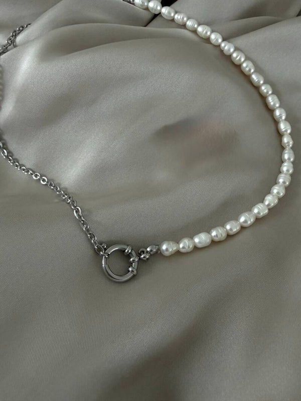 LILIA Pearl Bloom Kette in Silber