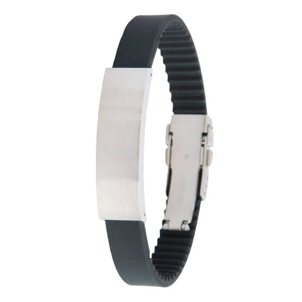 13062B Armband gemaakt van edel (chirurgisch) staal en een siliconen band.