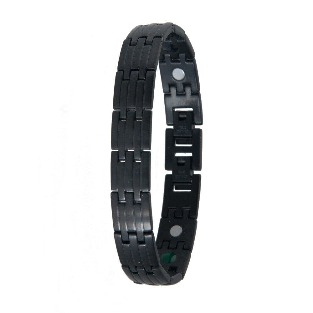 23104B Armband gemaakt van edel (chirurgisch) staal in mat zwart.