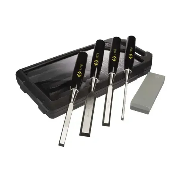 CK Bevelled Edge Wood Chisel Set and Sharpening Stone