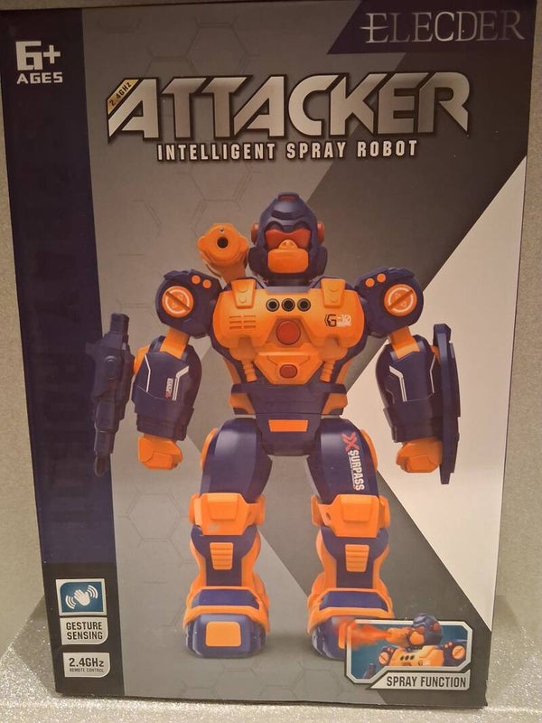 🤖 ELECDER Attacker – Intelligenter Spray-Roboter mit Fernbedienung & Gestensteuerung