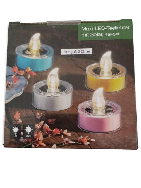LED Teelichter Solar 4er Set