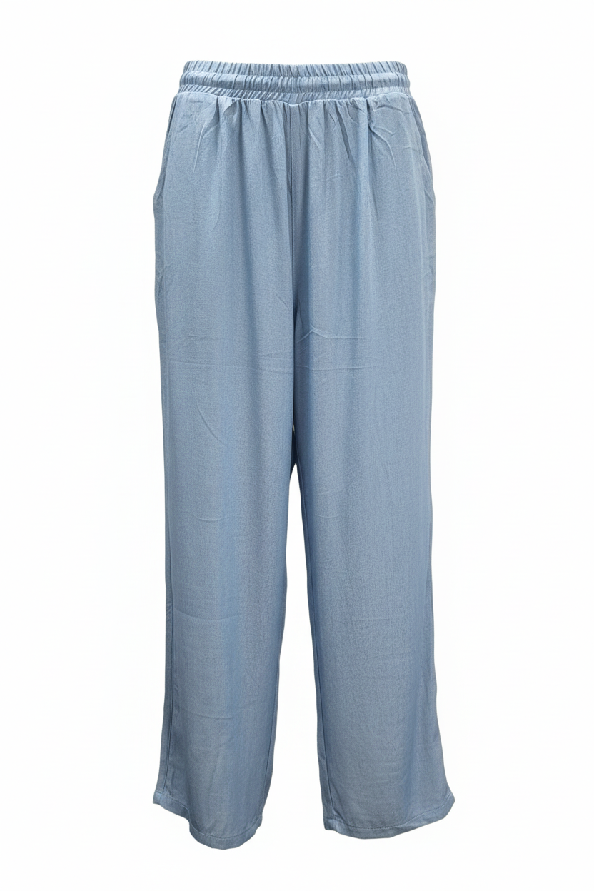 Viscose zomerbroek jeanskleur