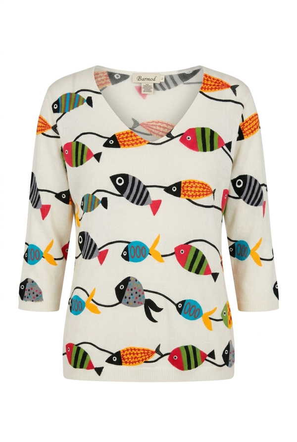Viscose trui met 3/4 mouw