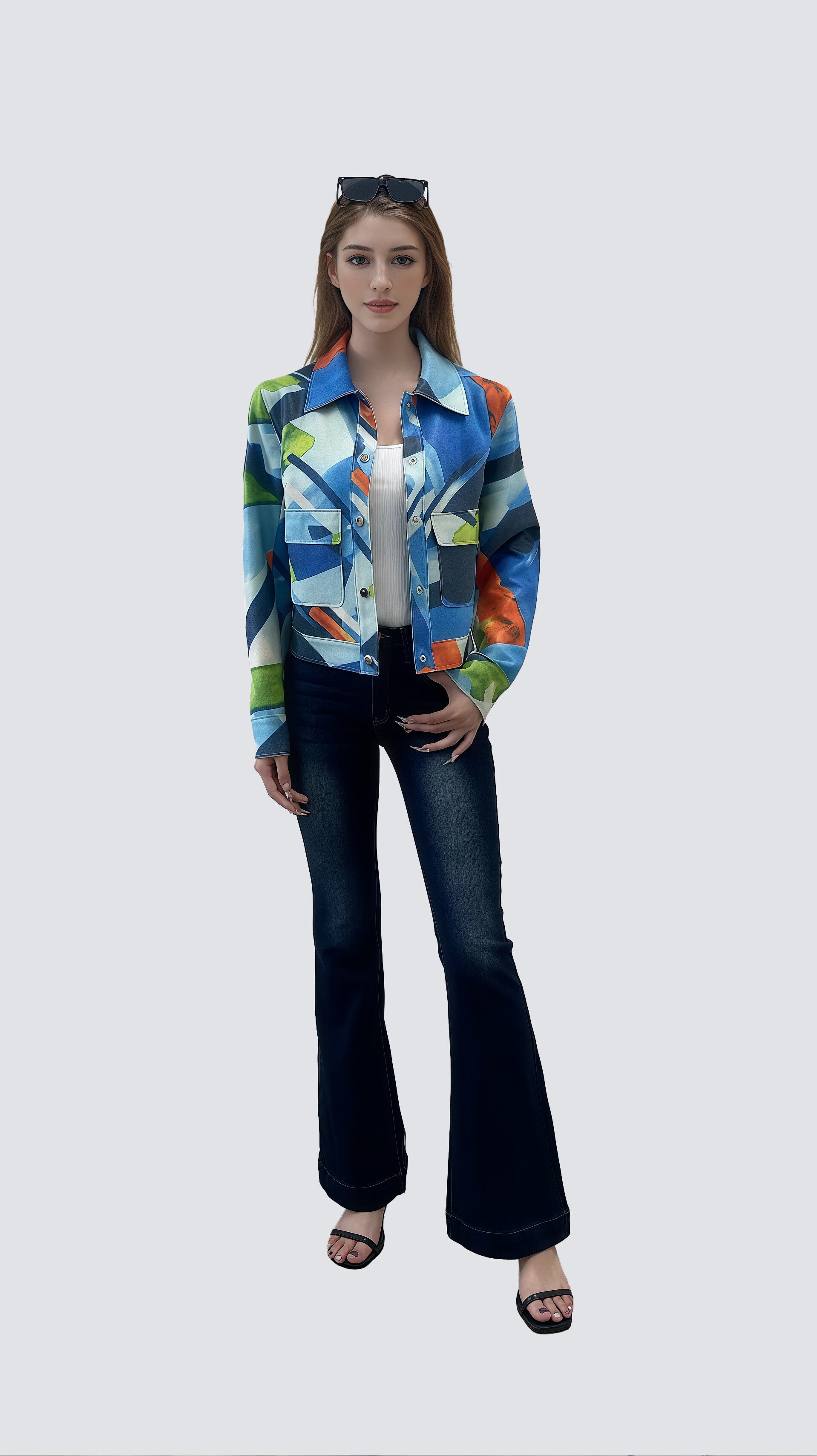 Kort jasje met print