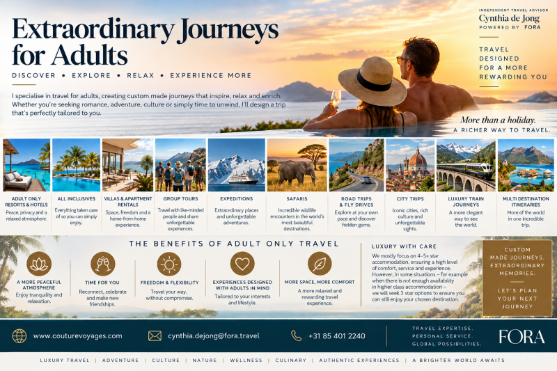 Extraordinary Custom Made Journeys for Adults