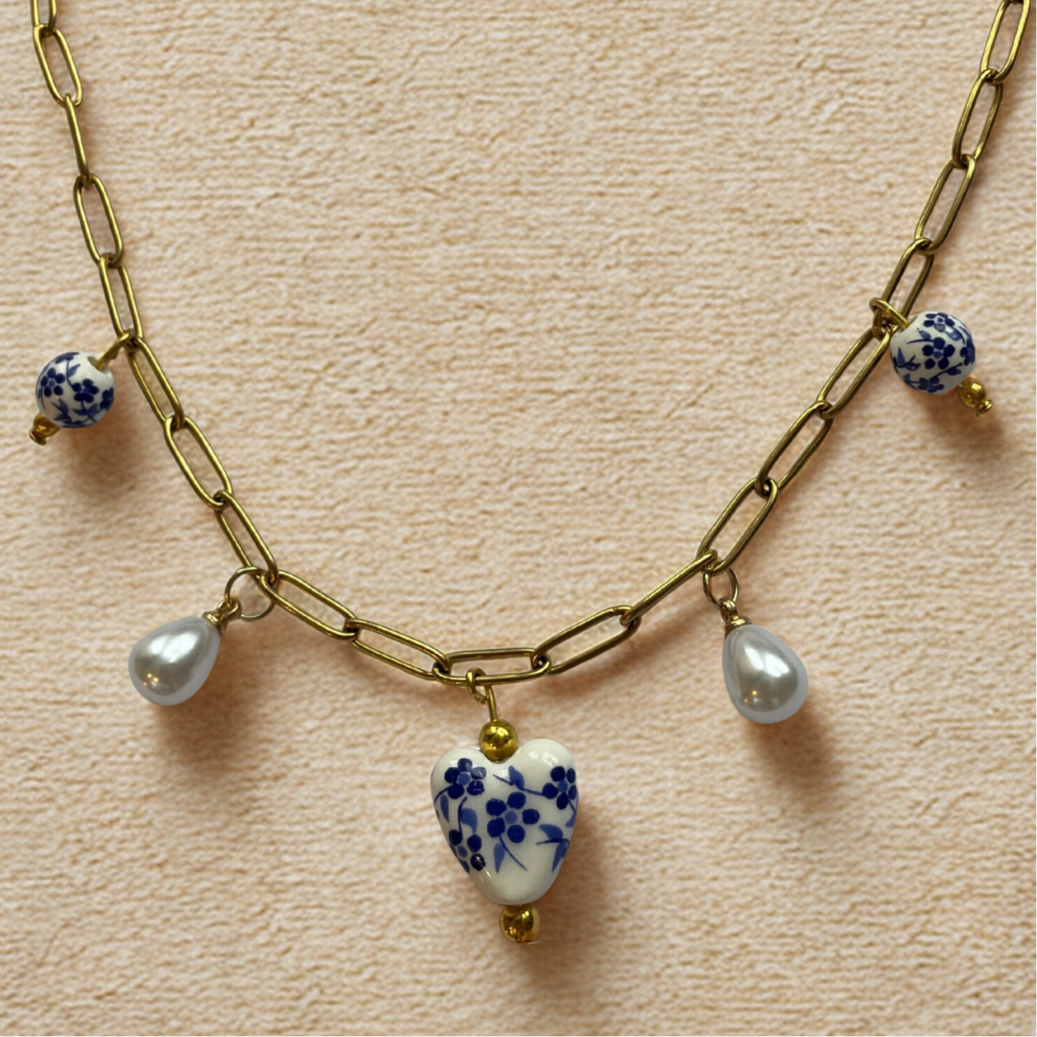 Ketting Blauw Delfs (Handgeschilderd)