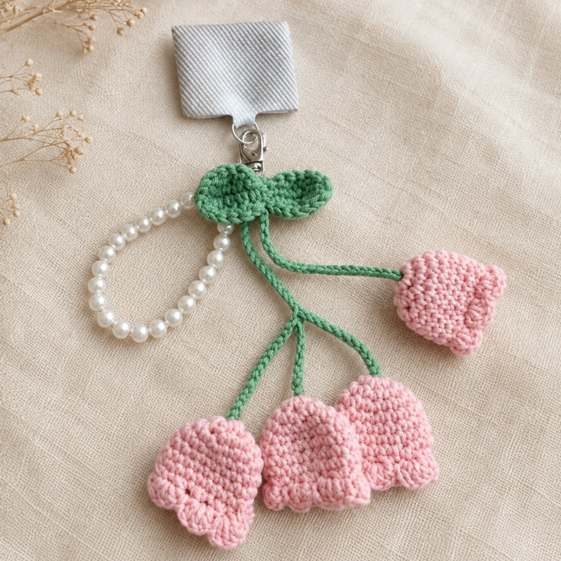 Telefoonkoord Pearls & Tulp