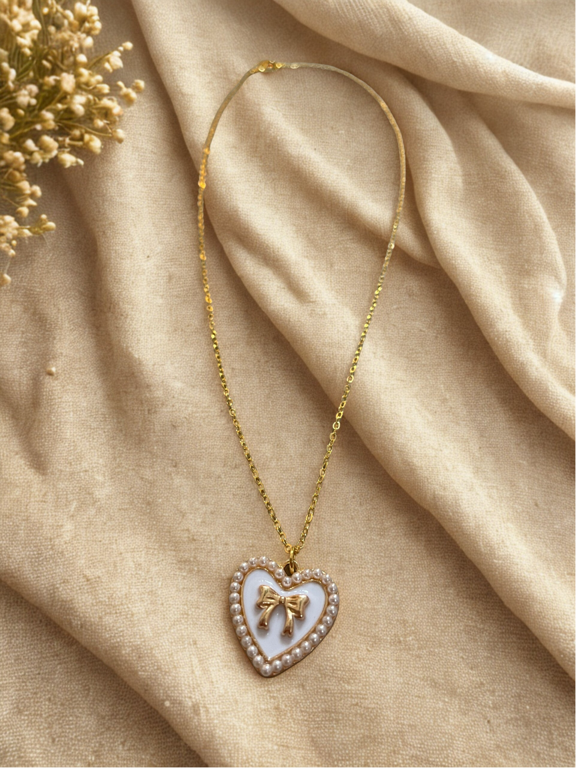 Ketting Lovely Bow - Wit