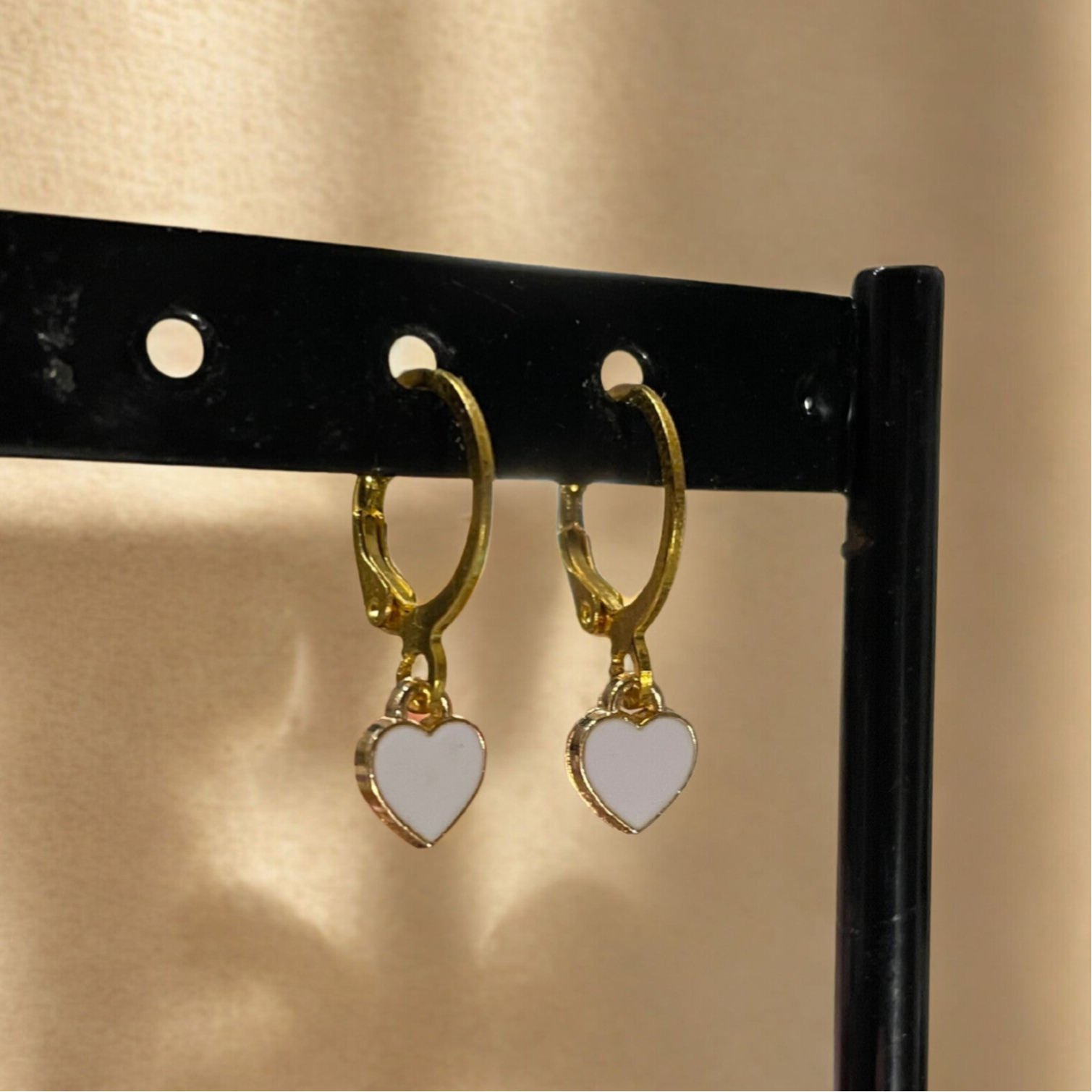 Oorringen Heart - Wit