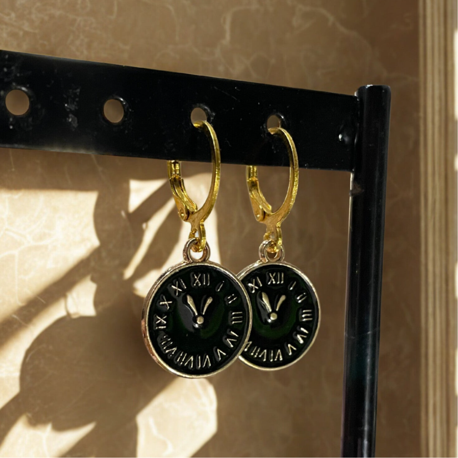 Oorringen Time - Zwart