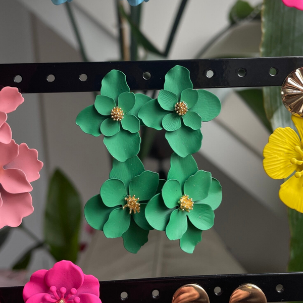 LL |  Oorbellen Flower Sage - Groen