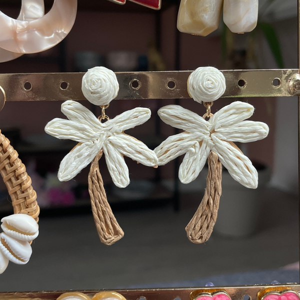 LL | Oorbellen Palmboom Rattan