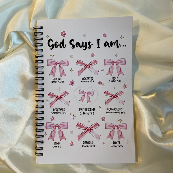 Notitieboekje 'God says I am..'