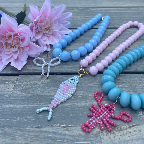 Ketting Visje van Kralen - Roze