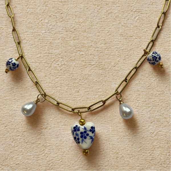 Ketting Blauw Delfs (Handgeschilderd)