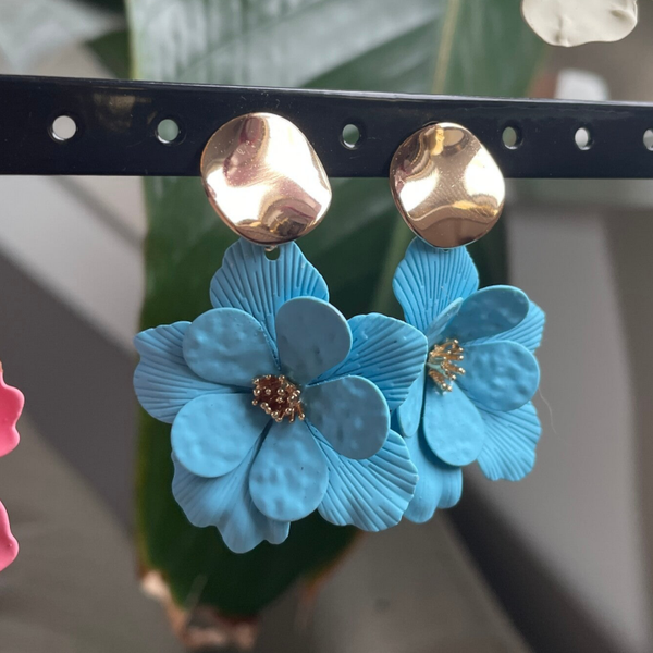 LL |  Oorbellen Flowers Sea - Licht Blauw