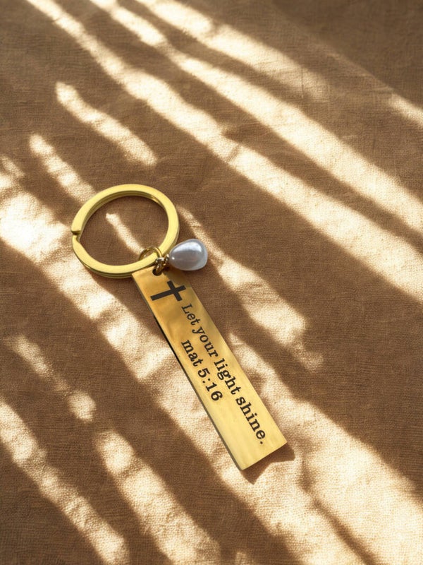 Sleutelhanger Goud - Let your light shine