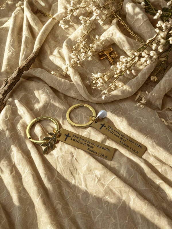Sleutelhanger Goud - The Lord is on my side, I will not fear.