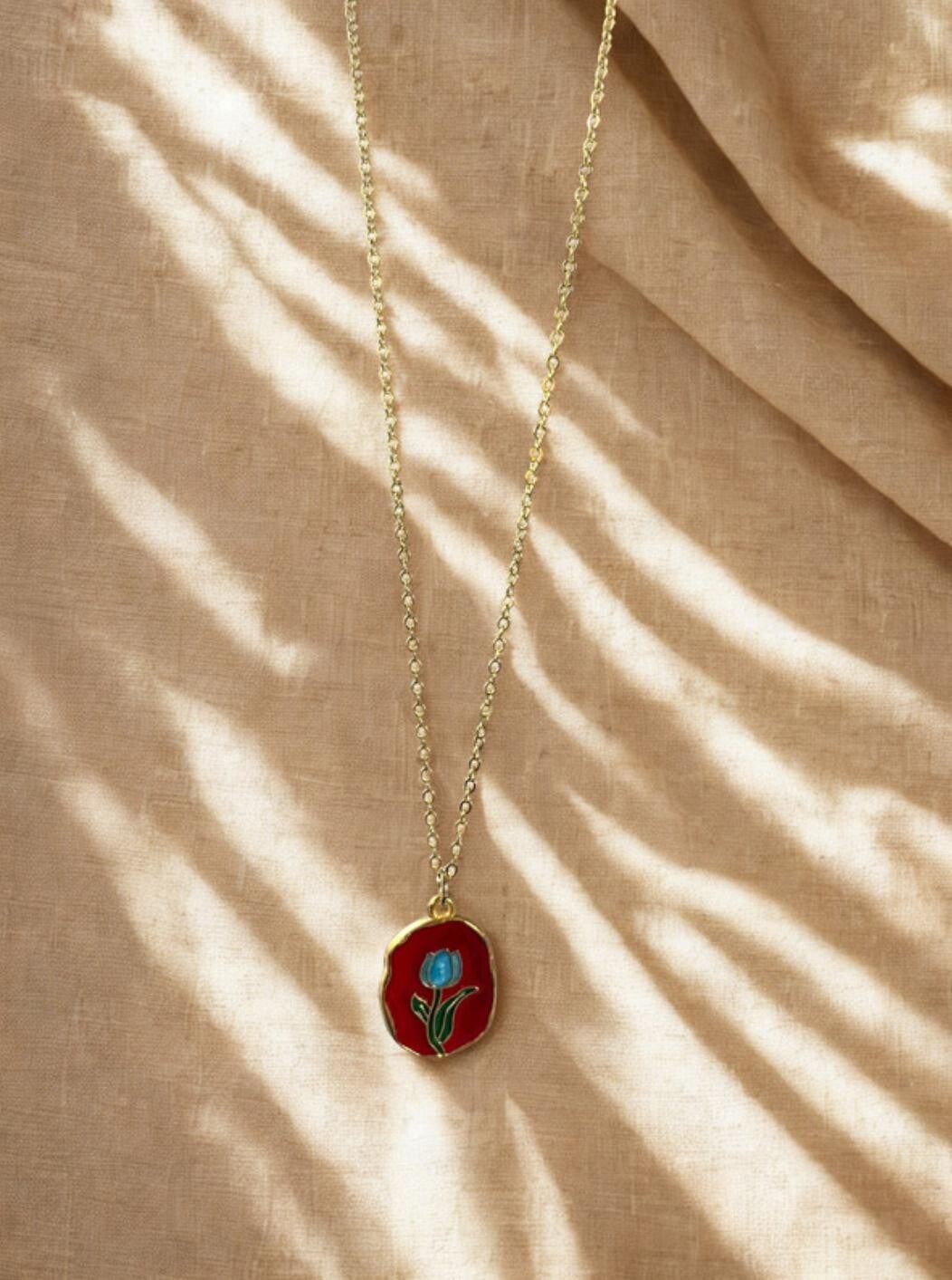 Ketting Oil Bloom - Blue