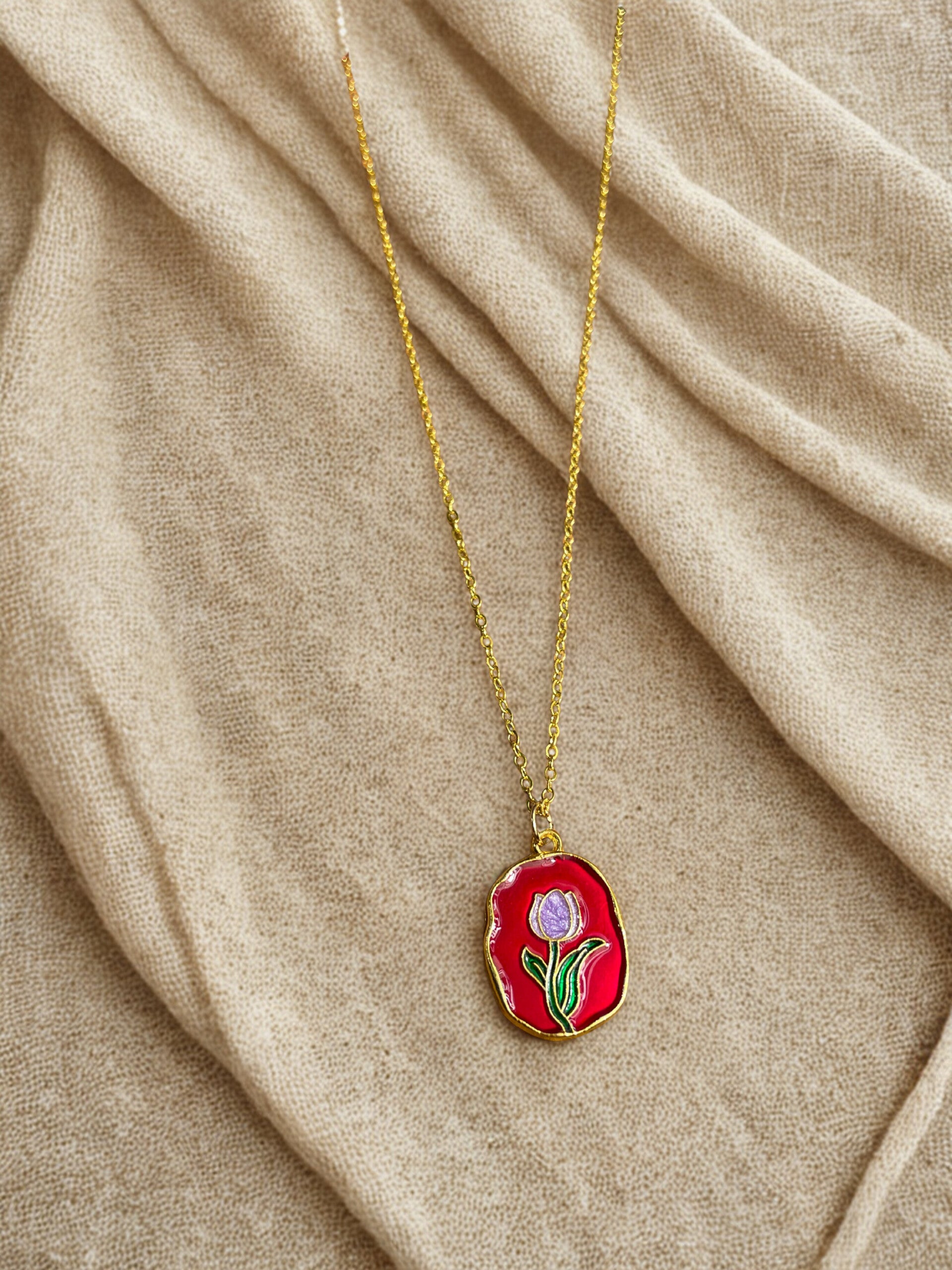 Ketting Oil Bloom - Red