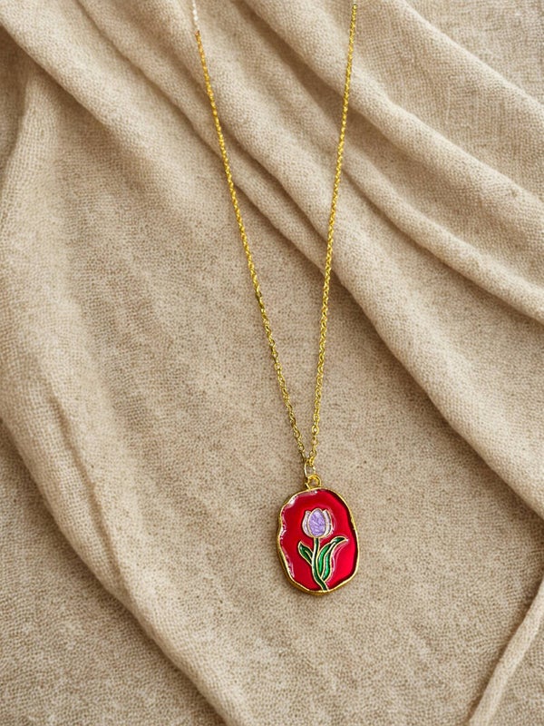 Ketting Oil Bloom - Red