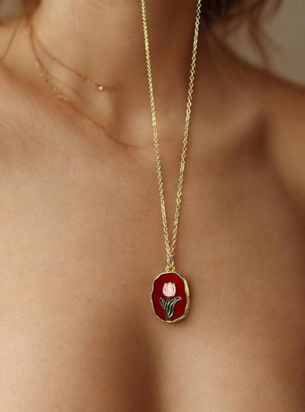 Ketting Oil Bloom - Soft Pink