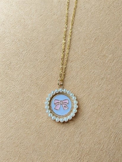Ketting Bow - White (bevat echt goud!)