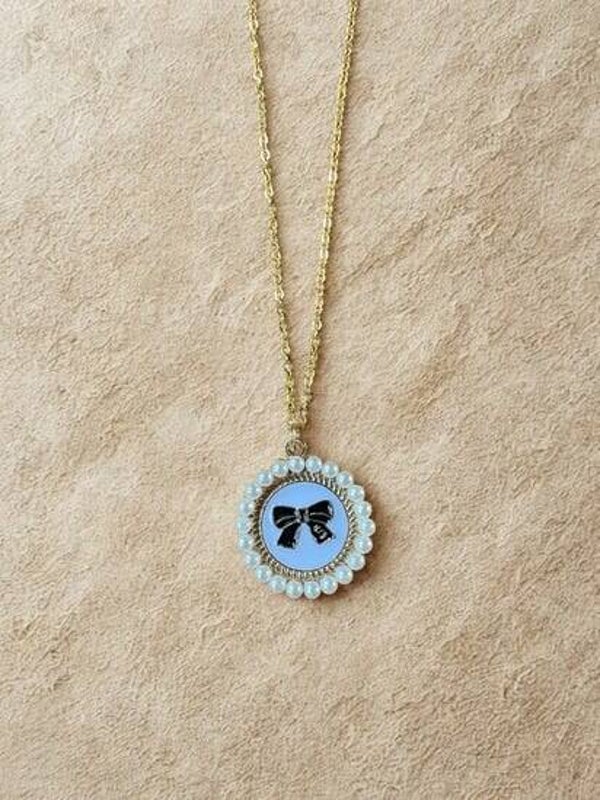 Ketting Bow - Wit (bevat echt goud!)