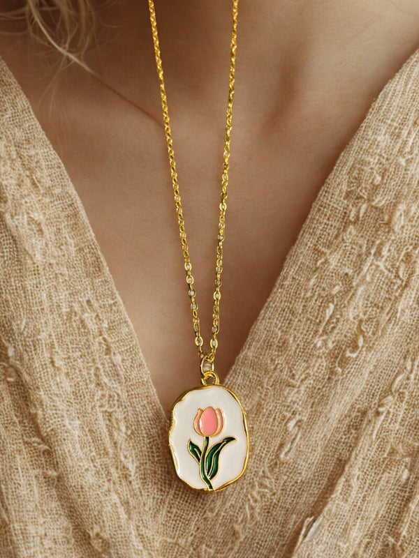 Ketting Oil Bloom - White