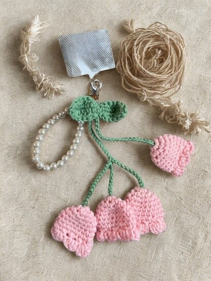 Telefoonkoord Pearls & Tulp