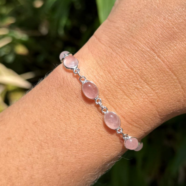 925 zilver armband rozenkwarts