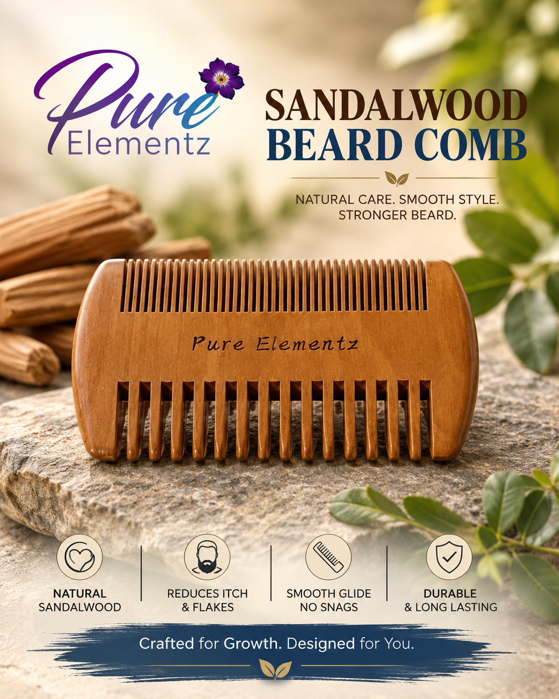 Sandalwood Beard Comb