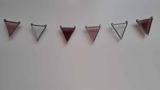 Vlaggetjes roze - blank glas tinten