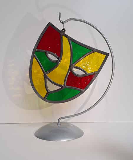 Carnavalsmasker rood-geel-groen