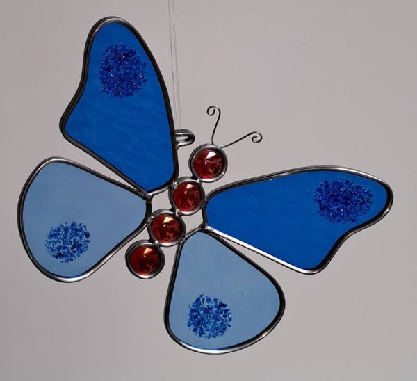 Vlinder 2 tinten blauw 3D met fuse vleugels