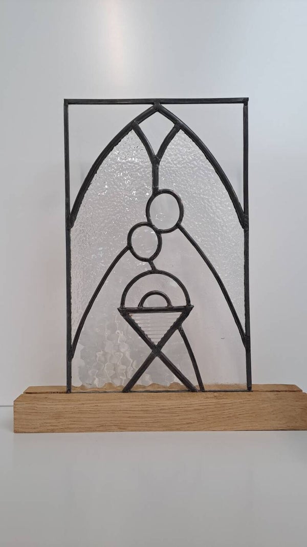 Holy couple/ kerststal in clear glas