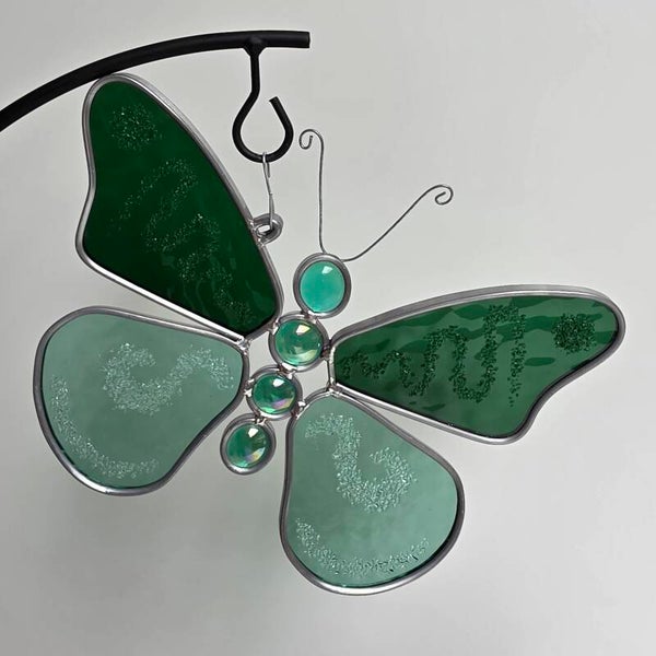 Vlinder groen en aqua groen 3D met fuse vleugels