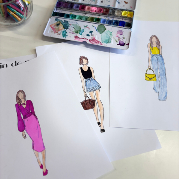 DESSIN DE MODE, silhouettes et vêtements à décalquer