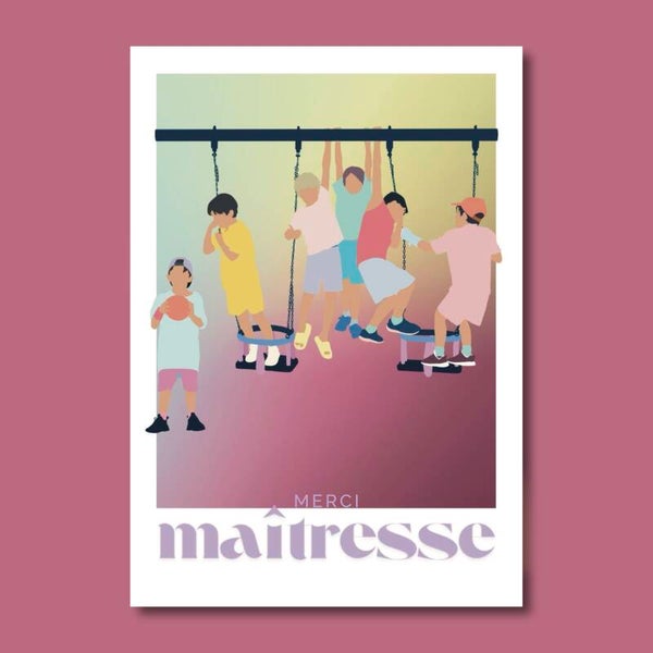 CARTE DE VŒUX « Merci maîtresse »