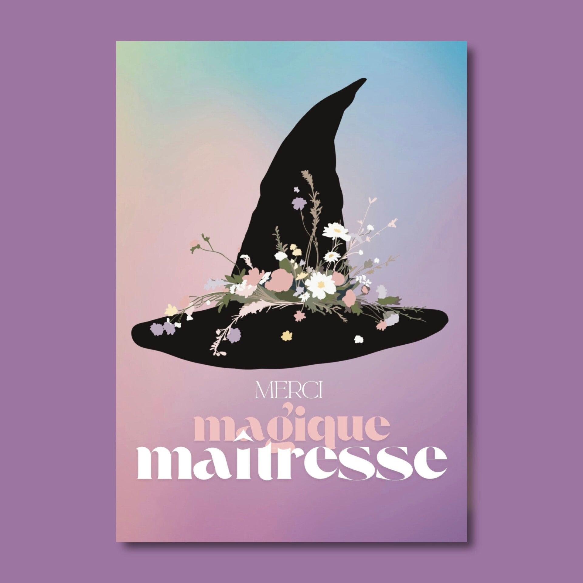 CARTE DE VŒUX « Merci magique maîtresse »