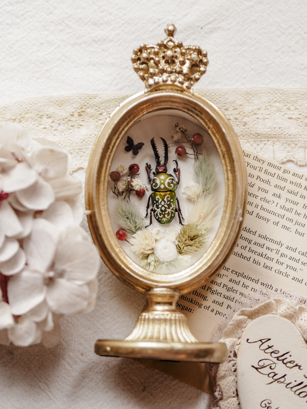 'Tiny Green'︱Handpainted Beetle