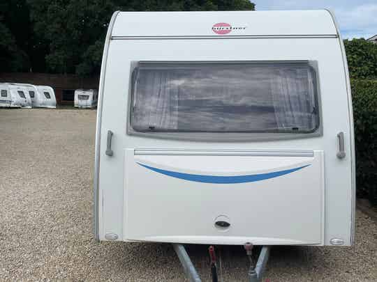 Burstner premio 435, 4 persoons, bj 2008, rondzit, vast bed, voortent