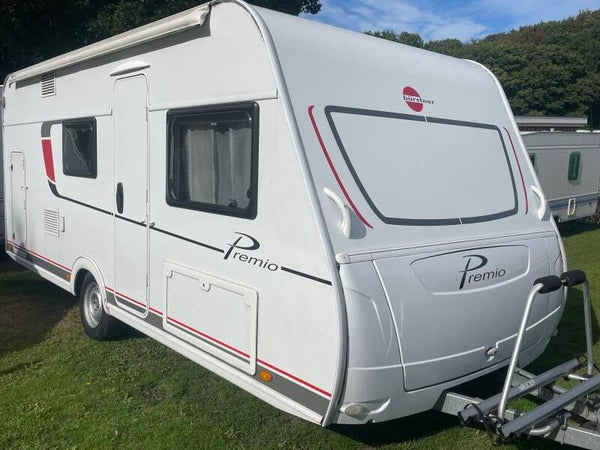 Mooie 6 persoons Caravan Burstner Premio 495, Bj 2016, luifel, voortent, fietsenrek
