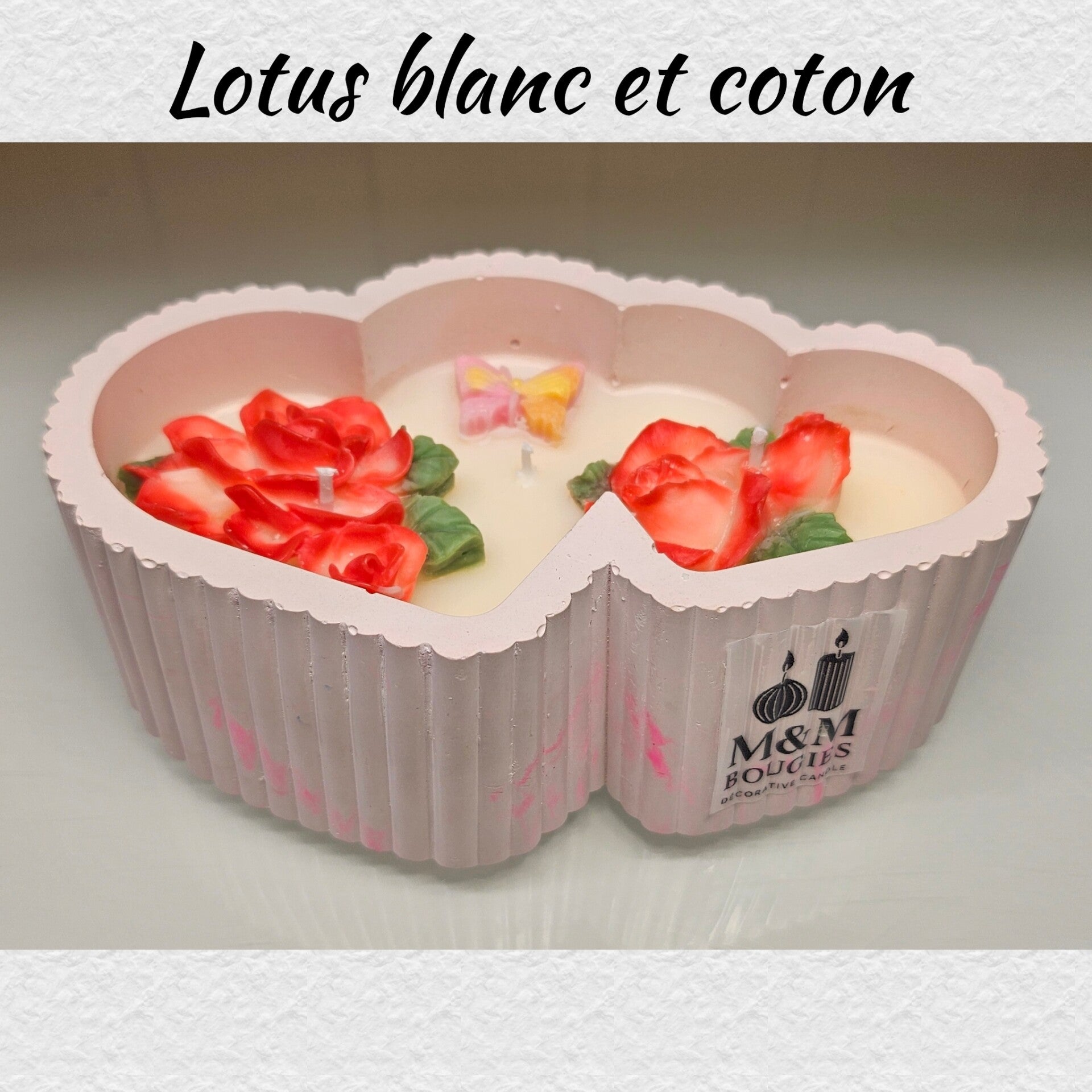 Coeurs lotus blanc et coton