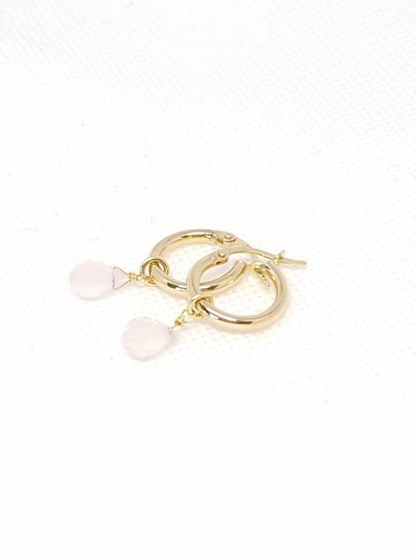 Golden Hoop Gem - Earrings 14 kt geelgoud