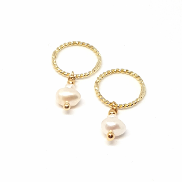 Freshwater pearl Earrings Vermeil