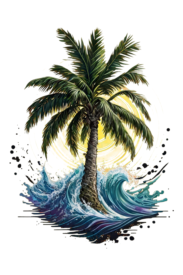 Palm in waves